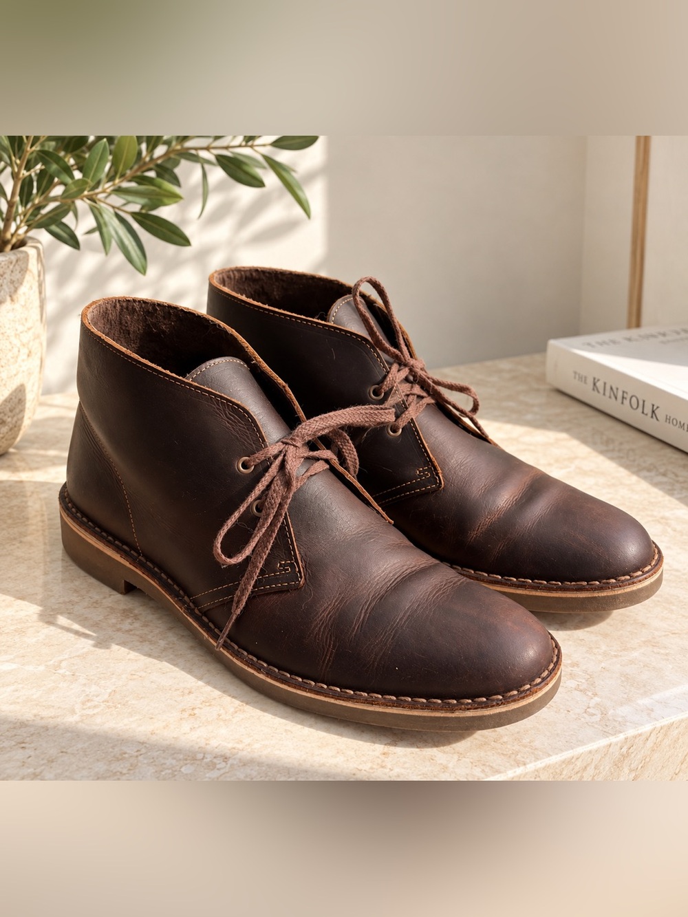 Clarks Bushacre 2 Beeswax Leather Chukka Boots Men 10.5 N EU 44